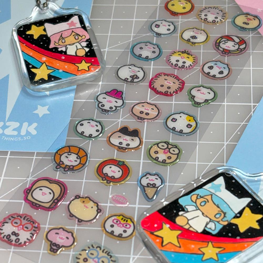 자꾸자꾸스튜디오 동글동글 햄스터 에폭시 스티커