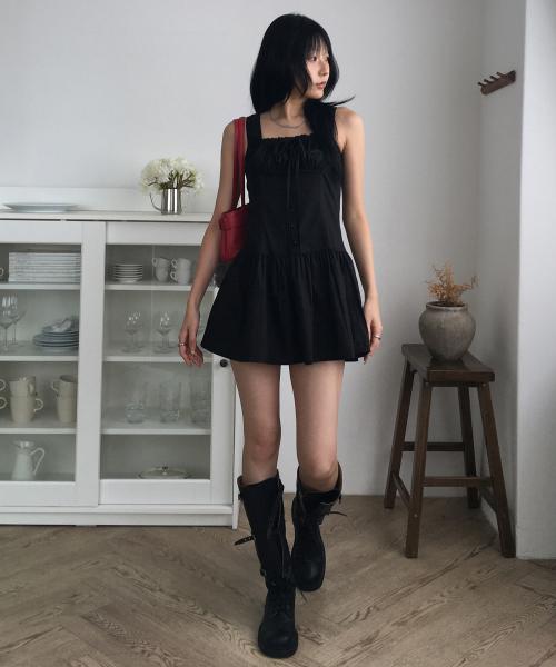 COTTON SLEEVELESS MINI DRESS_T513DS510