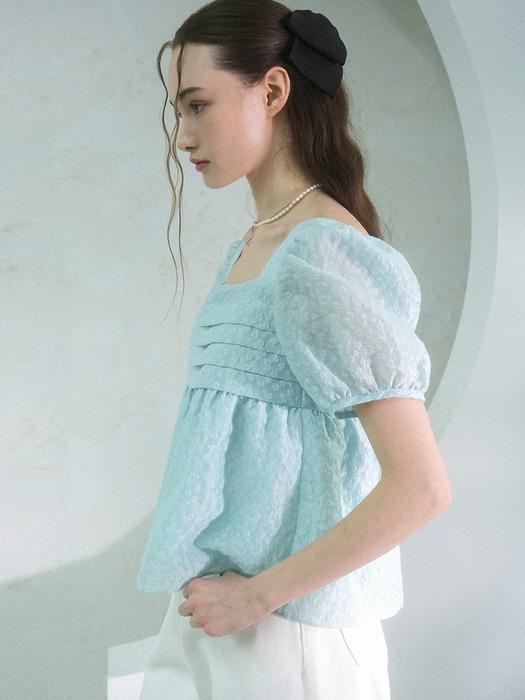 Snow Oganza Puff Blouse BLUE