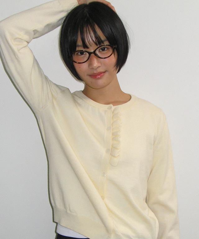 FRILL BUTTON KNIT CARDIGAN CREAM