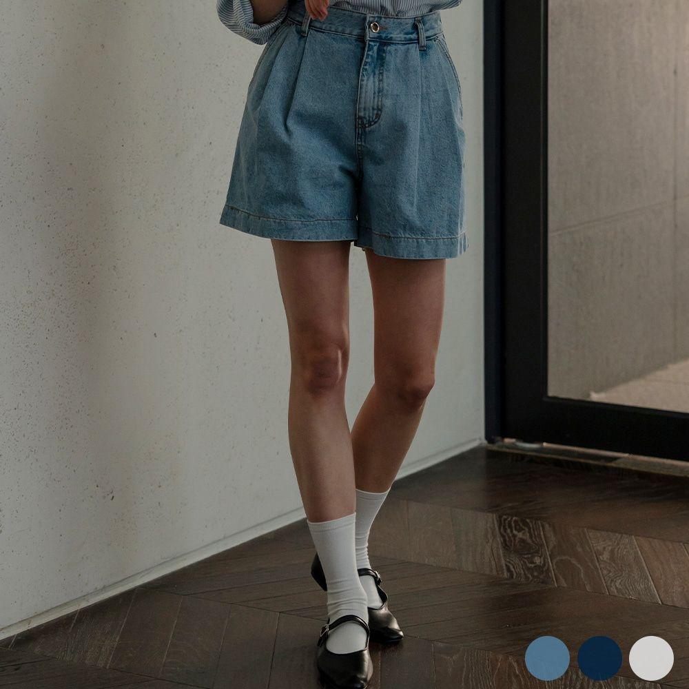 [Blue 7/2 예약배송]USA two tuck short denim[3color]