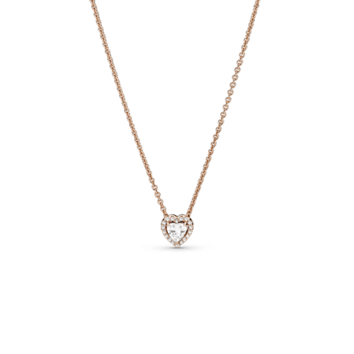 판도라 로즈 스파클링 하트 콜리어 네크리스