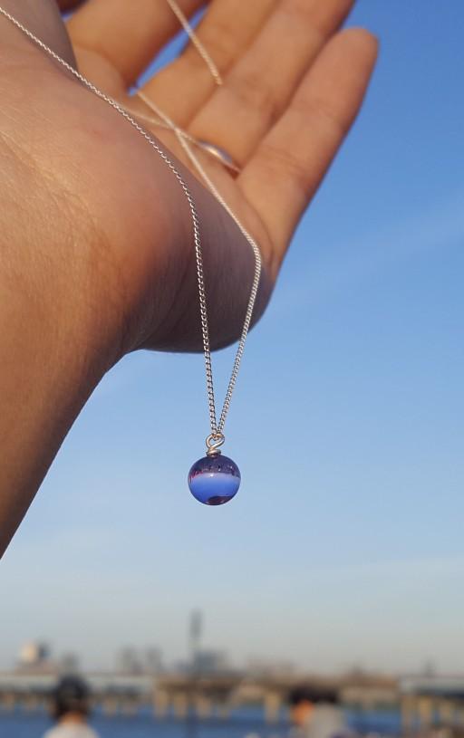 유리공예 ❤퍼플스타 유리목걸이