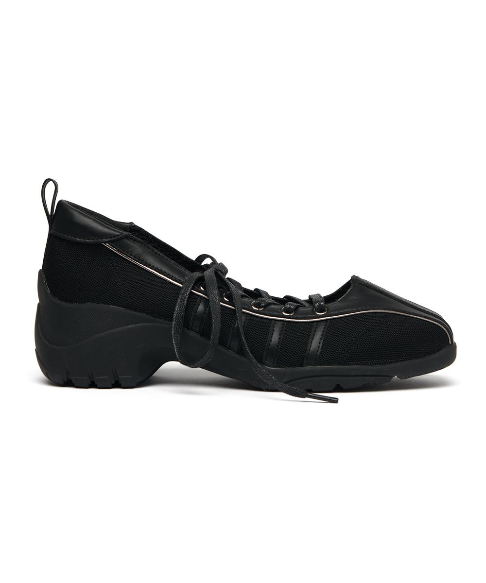 [NEW 5%] BLISS HEEL LACEUP SNEAKERS - BLACK