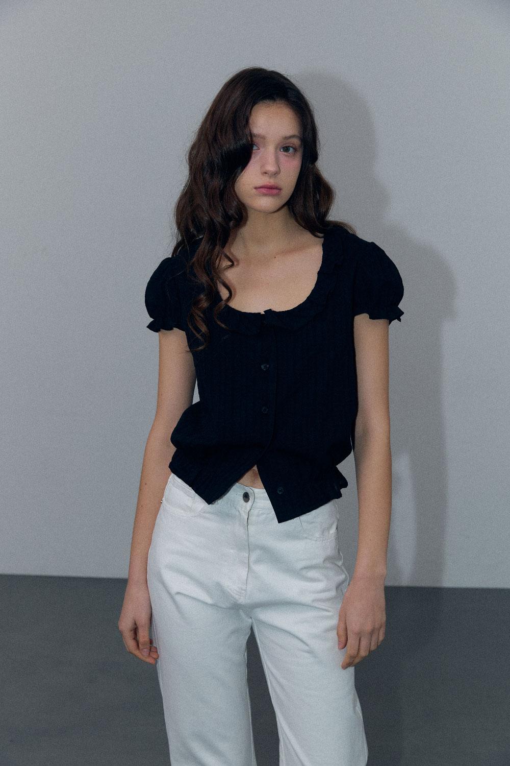 Claire ruffle blouse_black