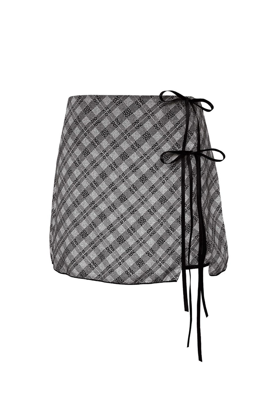 Ribbon check skirt
