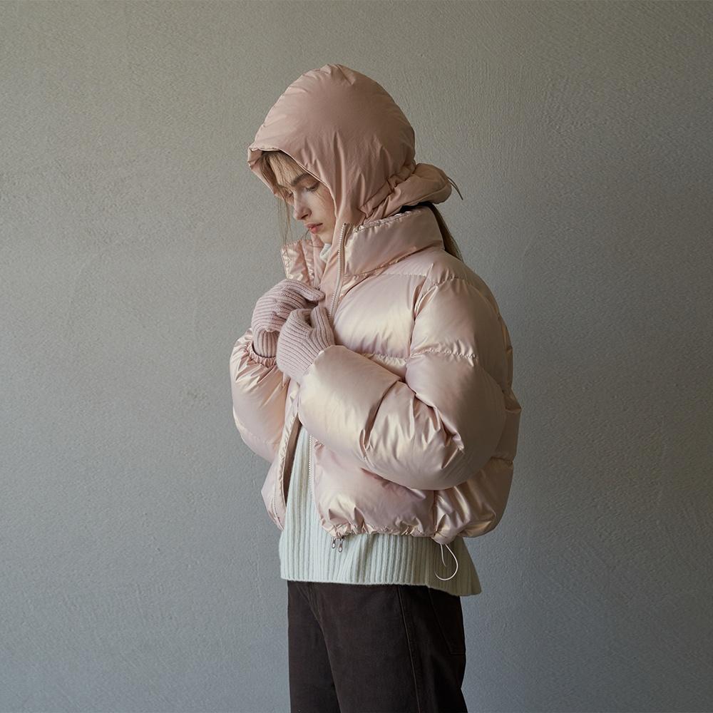 [Woman]글로시 크롭 푸퍼 패딩_Glossy Pink