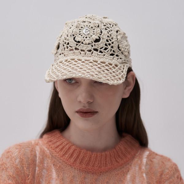 Floral Ball Cap_Ivory