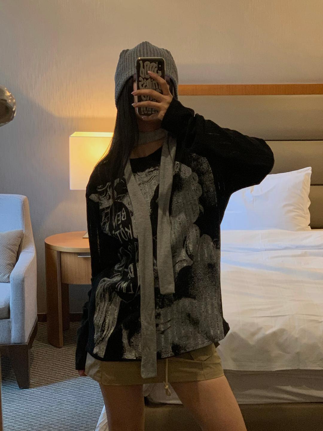 VINTAGE PRINTING KNIT ( 아이보리 당일출고 )