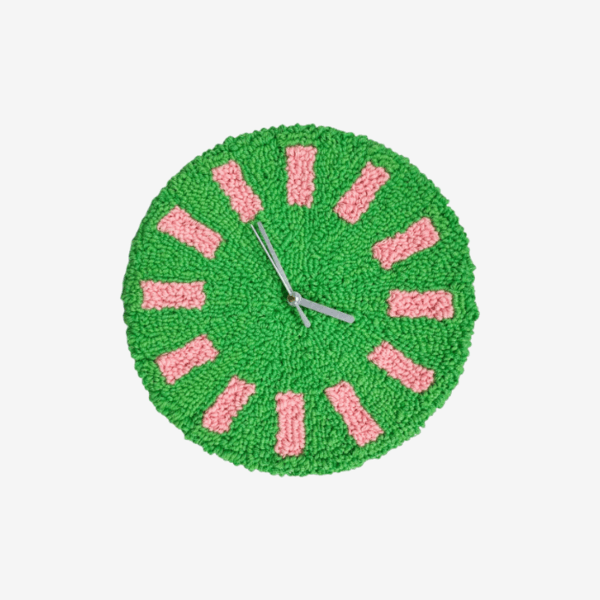 아애우 | 아날로그 무소음 터프팅 벽시계 (analog silent tufting wall clock)