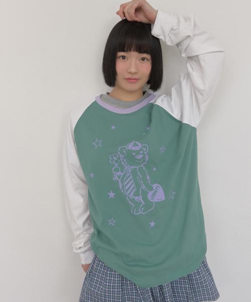 VNMT bear long sleeve tee_green
