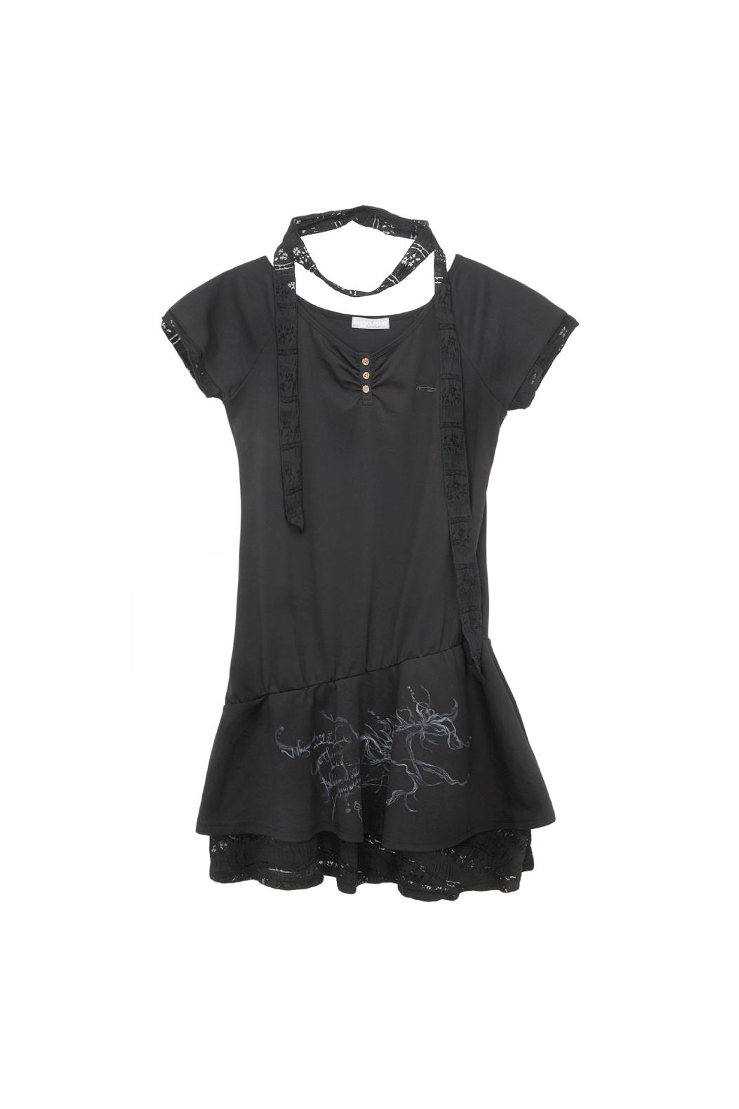 Fairy henry neck dress (Black)