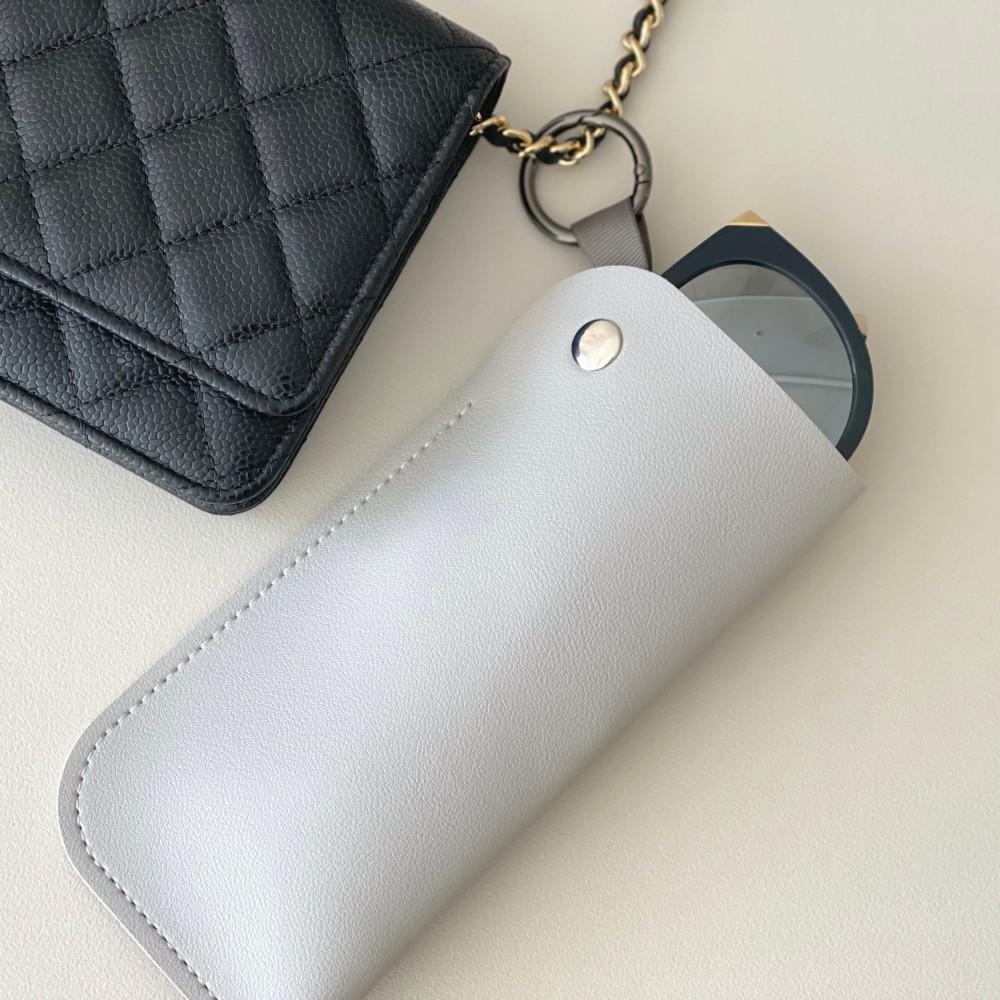 휴대용 선글라스 가방 안경 가죽 케이스 선글라스 키링 안경 파우치 여행용 선글라스 분실방지 가방걸이