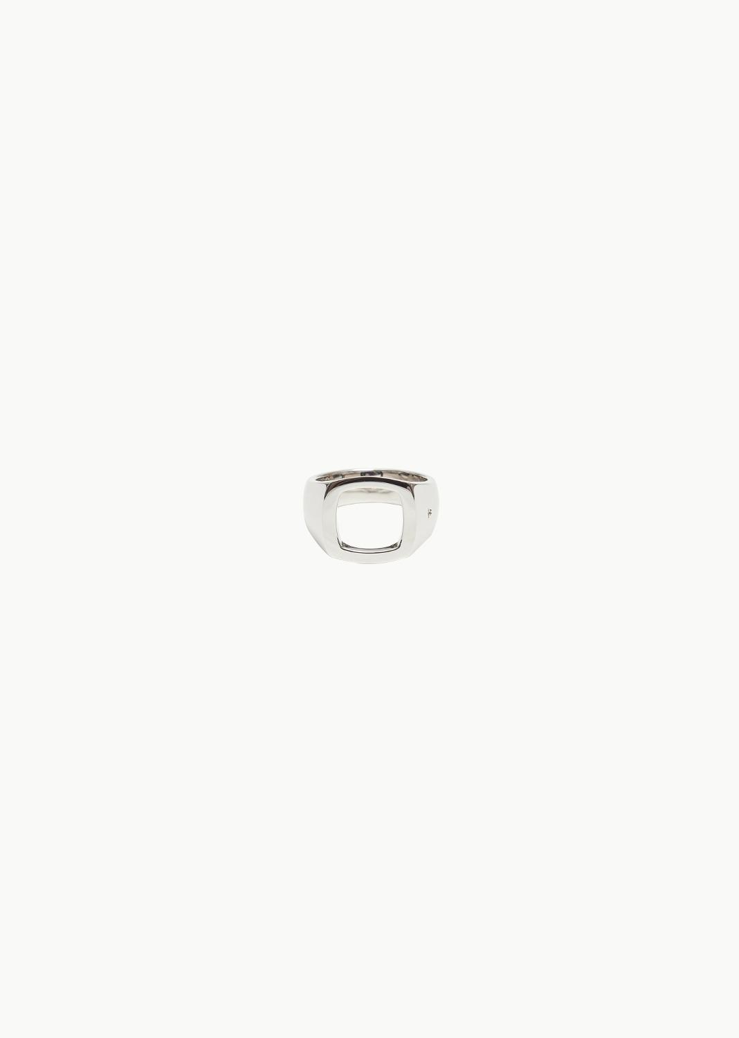 cushion open ring, silver