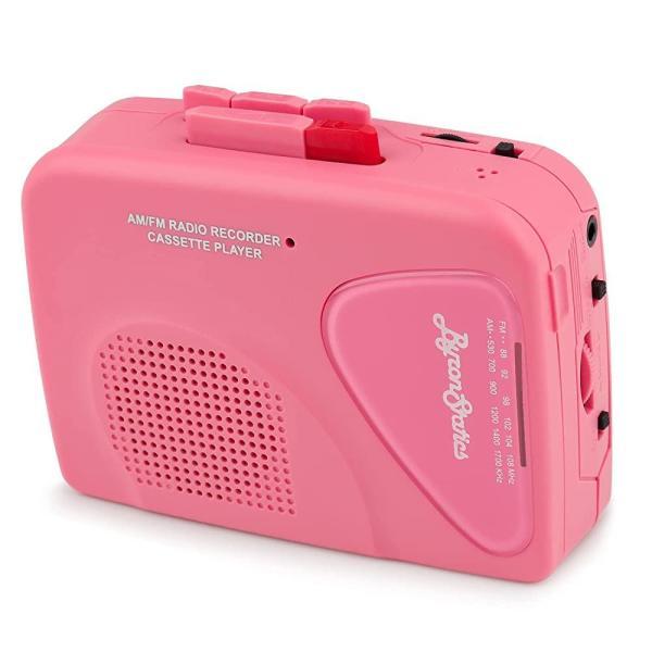 Byron Statics 휴대용 워크맨 카세트 플레이어/레코더 블랙 FM/AM 라디오 내장 마이크 외부 스피커 수동 녹