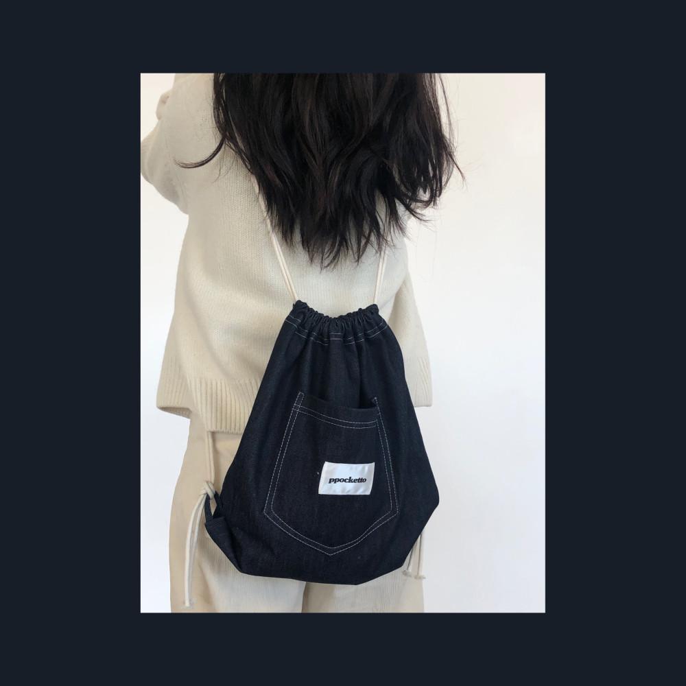 뽀겟또 데님 멀티 스트링백
