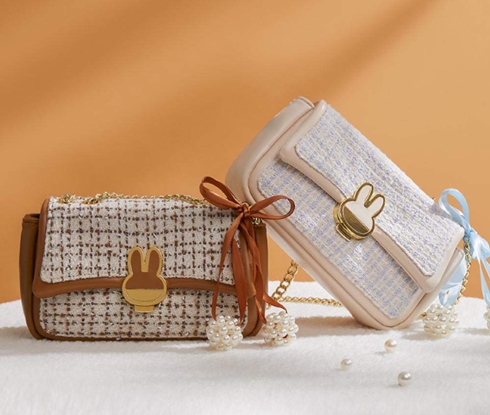 Miffy 미피 직물 메탈버클 비즈볼장식 핸드백 2023 [MF2052-01]