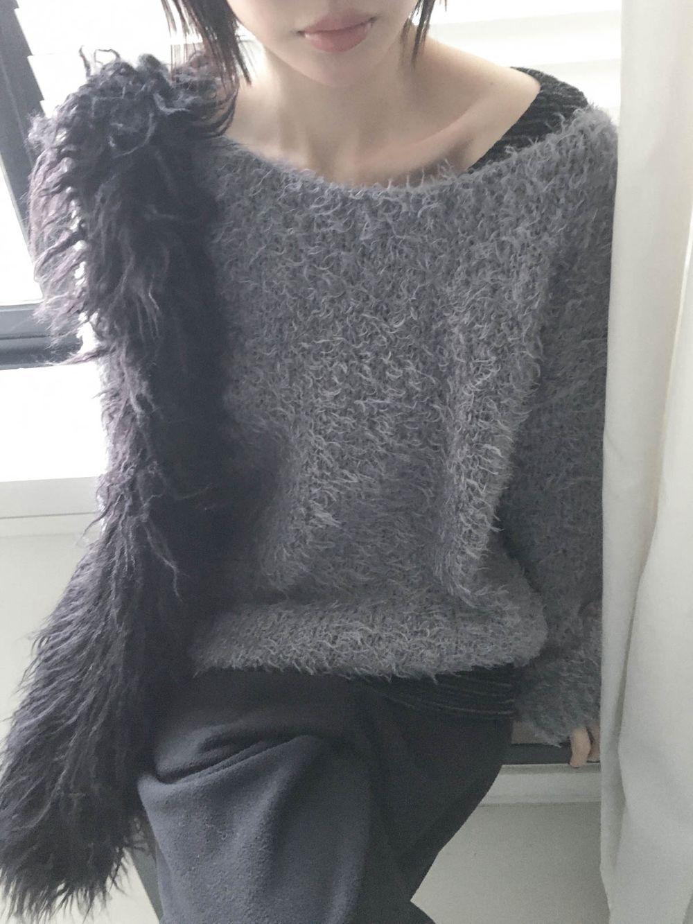 샵오르 부클 보트넥 니트 (3colors)