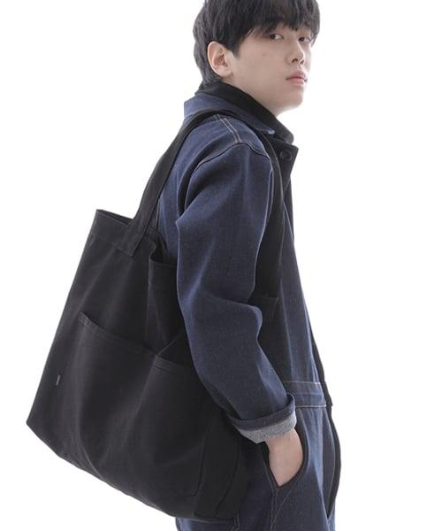 펜타곤 포켓 빅사이즈 에코백 PP-108 블랙