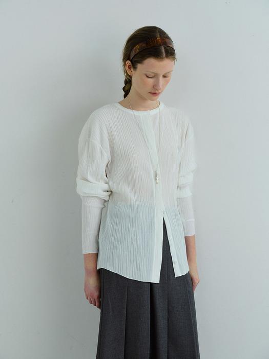 hidden pleats blouse (white)