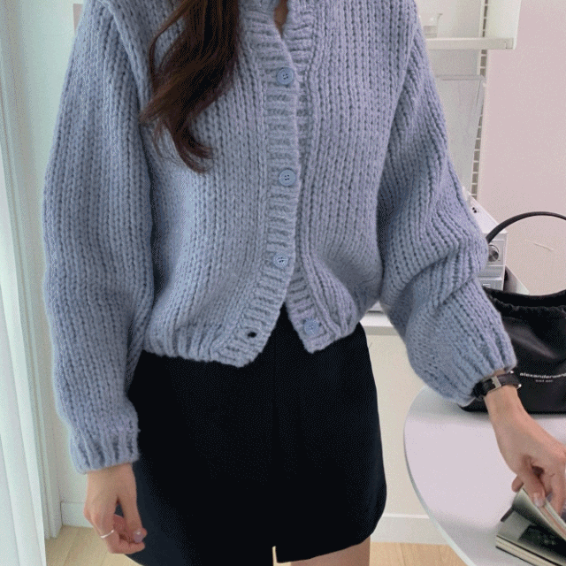 (강추) 봉봉파스텔 cd - 아방핏 도톰 라운드넥 파스텔 컬러 니트 가디건 7color