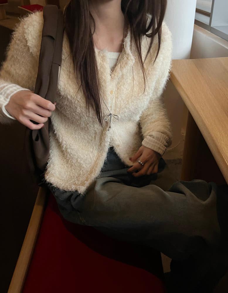 스노우 울 퍼 니트 가디건 2 color