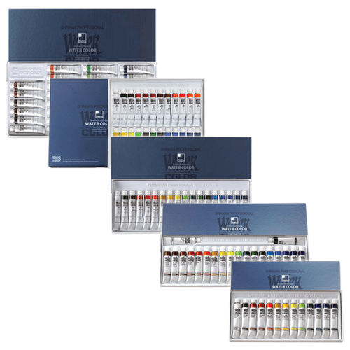 신한 전문가용 수채화물감 7.5ml 12ml 13, 18, 20, 24, 30색 세트