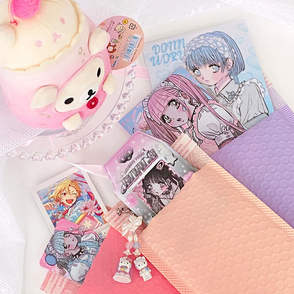 월간문구 무광 컬러 뽁뽁이봉투 안전 봉투 에어캡 포토카드 탑로더 포장 택배 쇼핑몰 포장용품 완충재