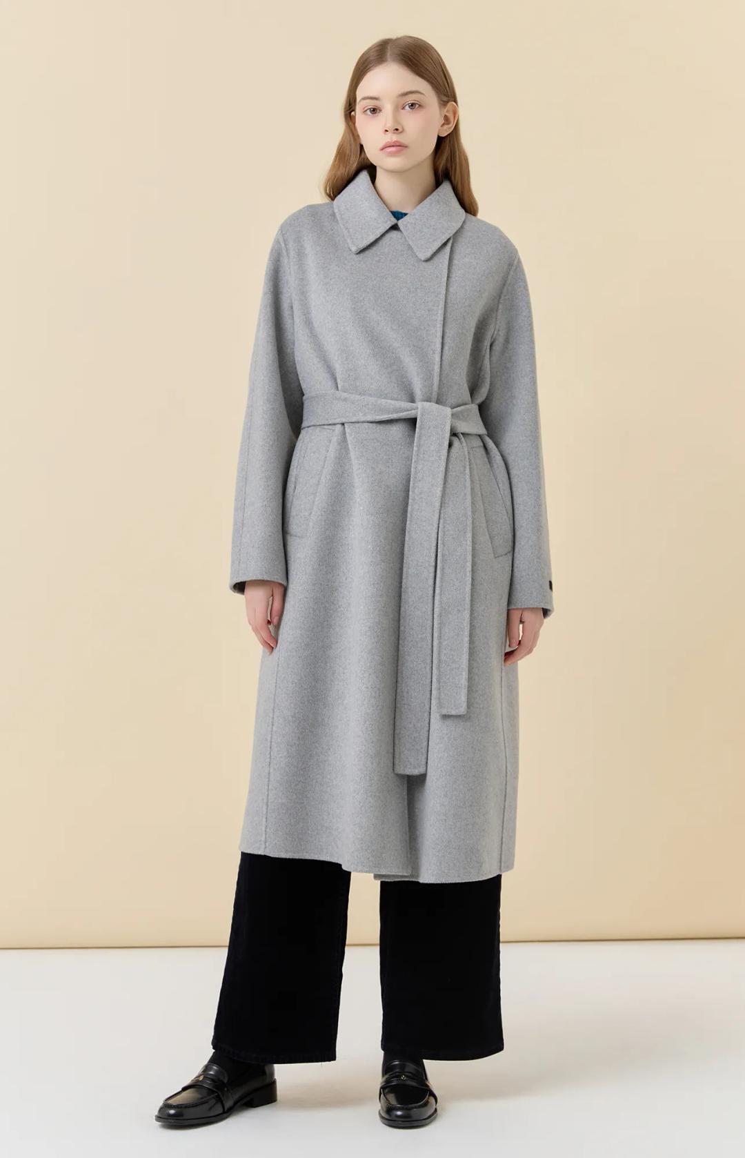 벨티드 싱글 카라 핸드메이드 울코트