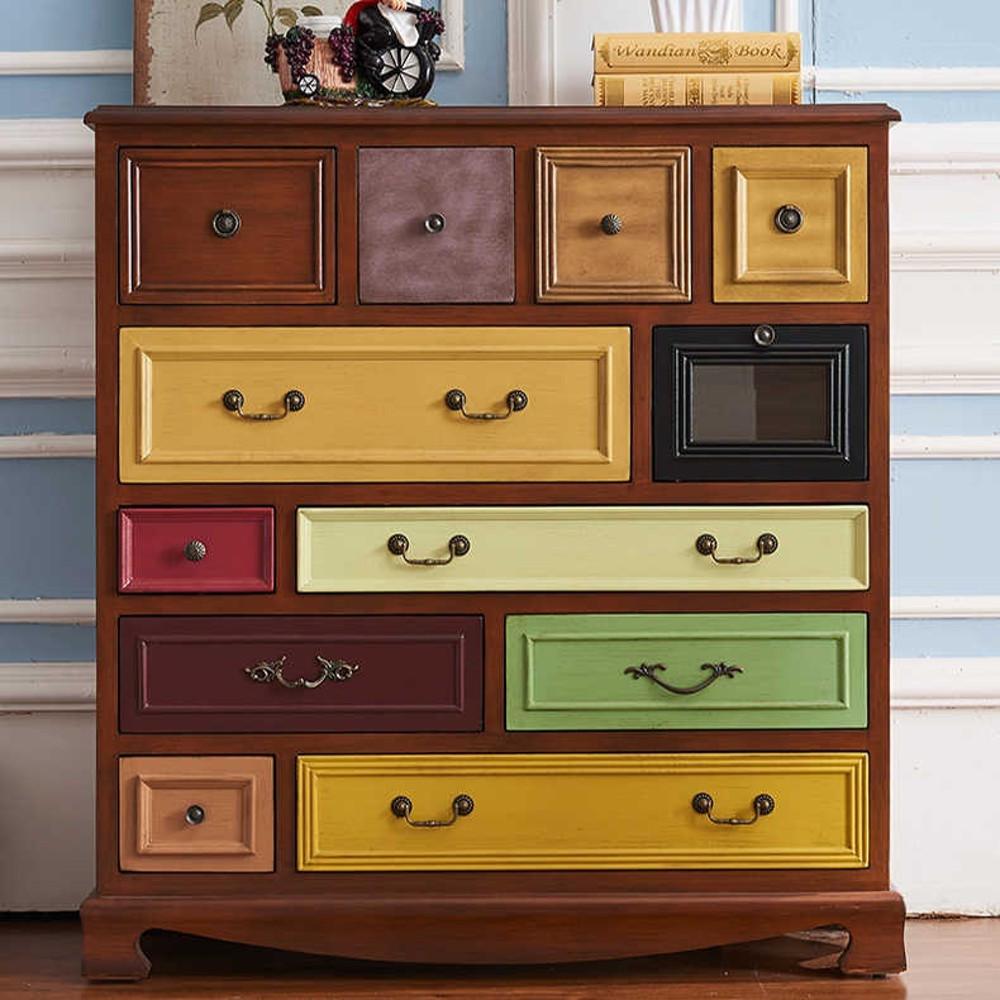 컬러수납장 카페 빈티지서랍장