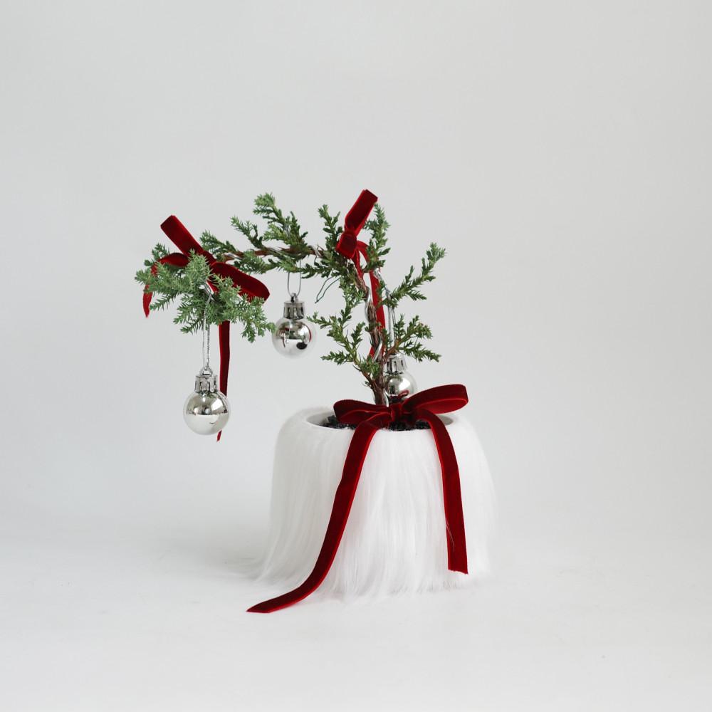 크리스마스 눈향 퍼 팟 커버 트리