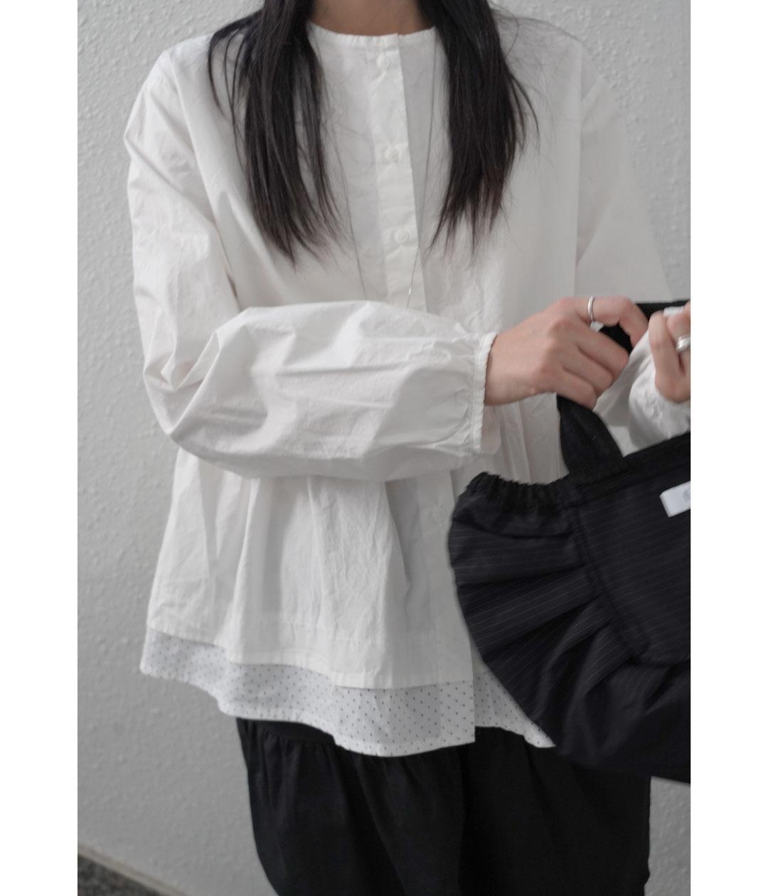 피에브레 아워 도트 오버핏 블라우스 (2c)