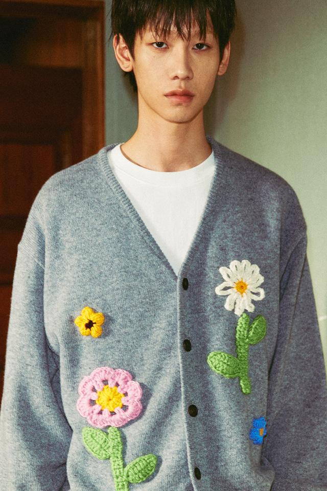 CROCHET GARDEN CARDIGAN GREY