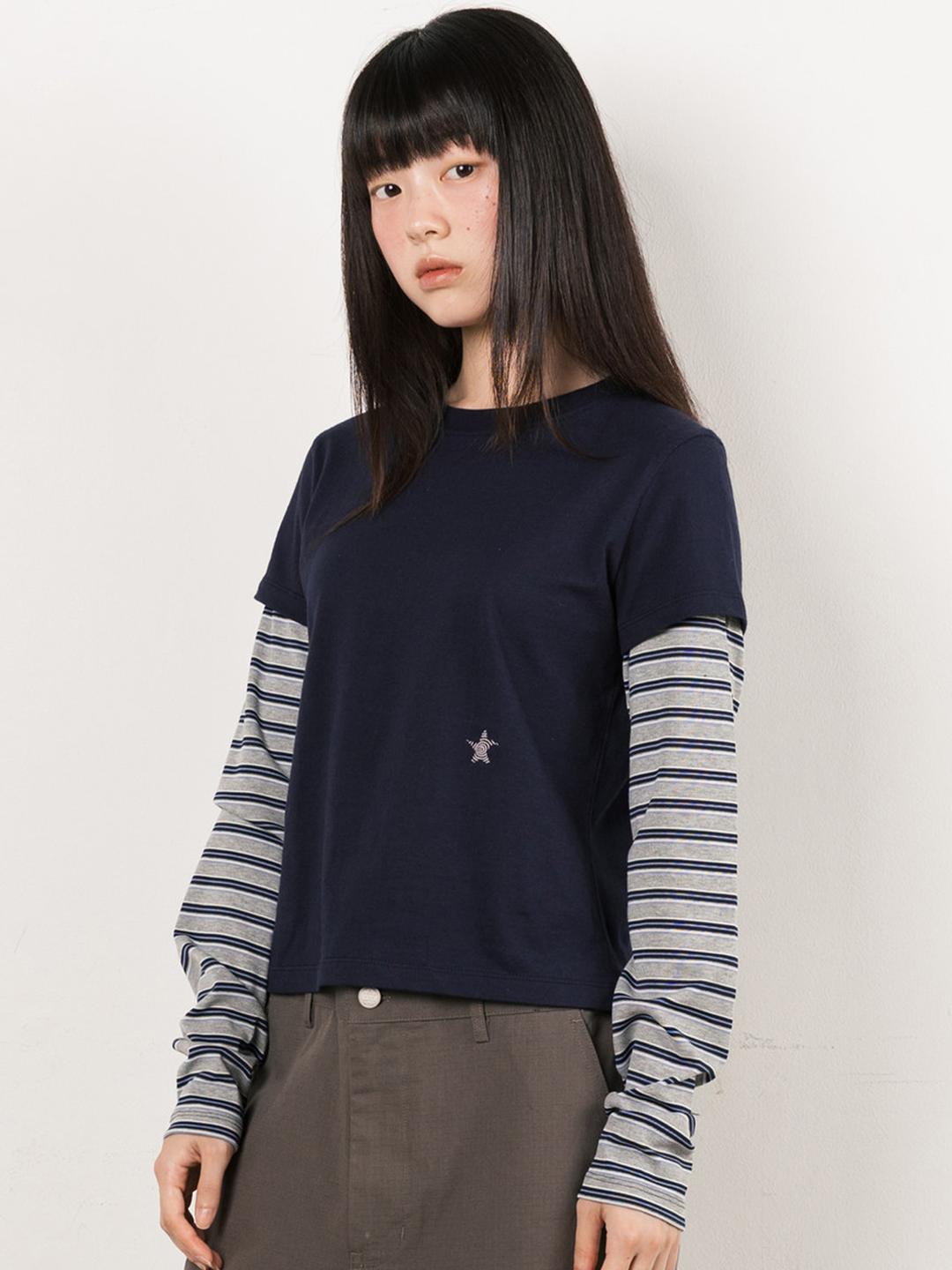 웹하우스 TWISTER STAR ANGEL LAYERED LONG SLEEVE-NAVY