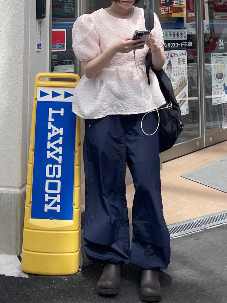 네이비 나일론 팬츠