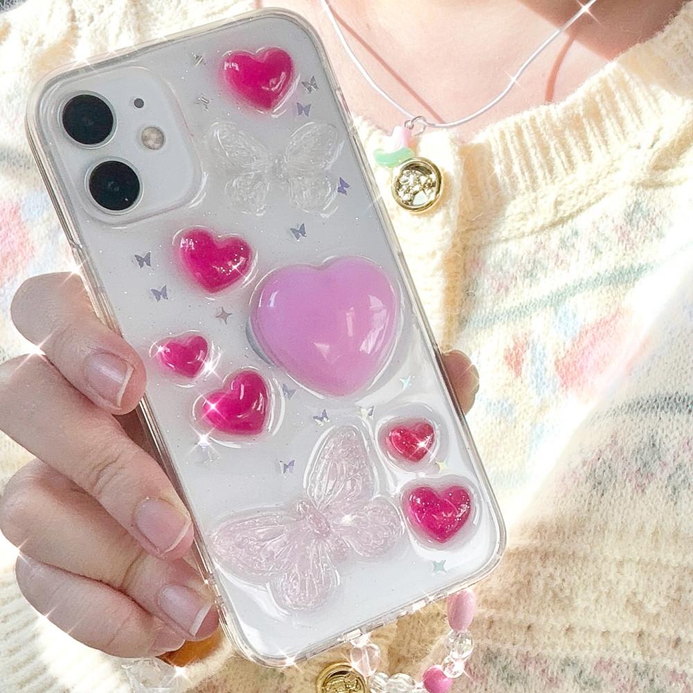 [자체제작] Butterfly Love Bullet Case 레진 폰케이스 아이폰케이스 갤럭시케이스