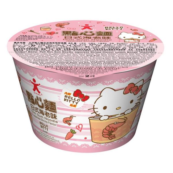 헬로키티컵라면 딤섬 국수 인스턴트 사발면 37g 4팩 홍콩판 일본식쉬림프맛 4개