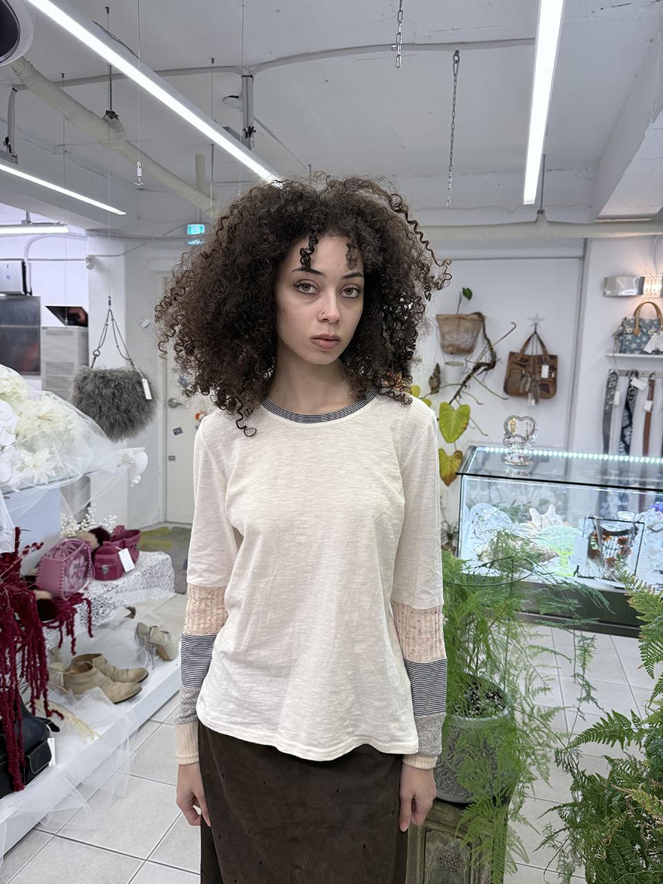 layered sleeve cuff t-shirt