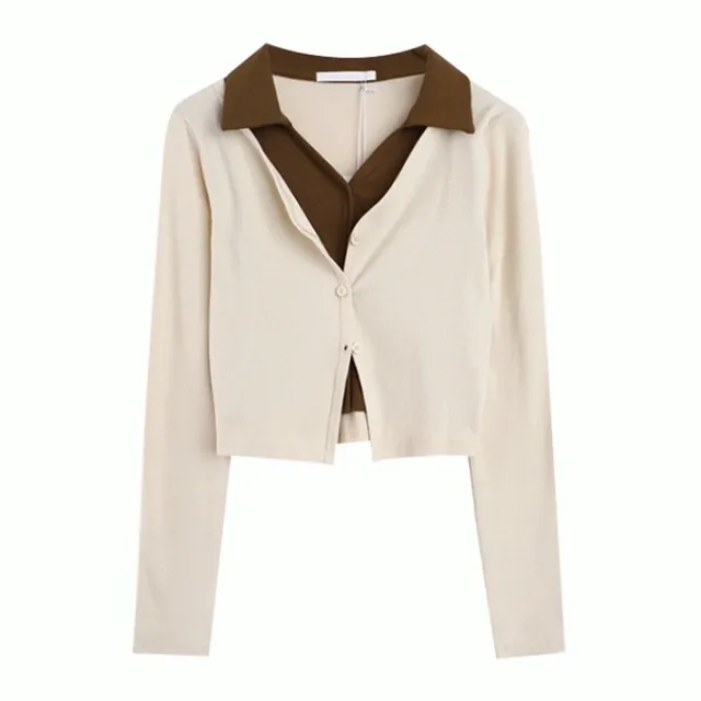 (가을신상💝+당일출고)얇은 페이크 슬리브 니트