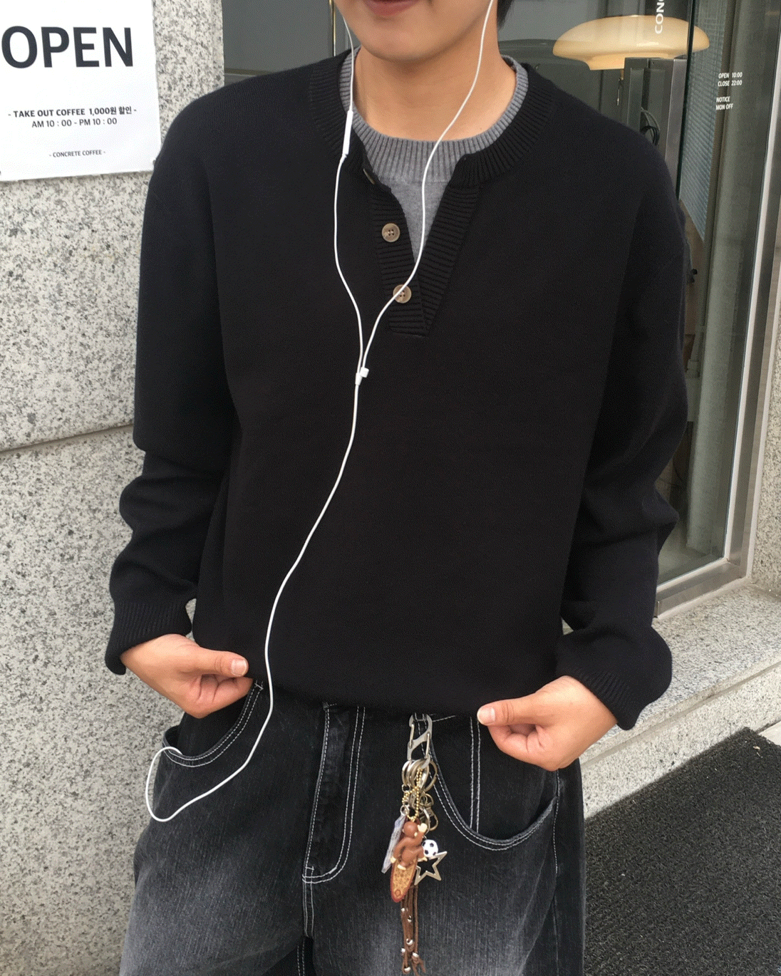 [BEST,주문폭주] 루아 레이어드 헨리넥 라운드 니트 (4C)