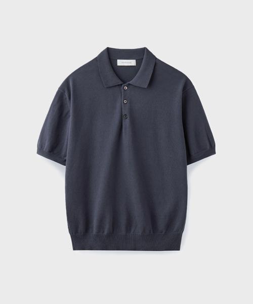 HARD TWIST COMFORT POLO KNIT [DEEP BLUE]
