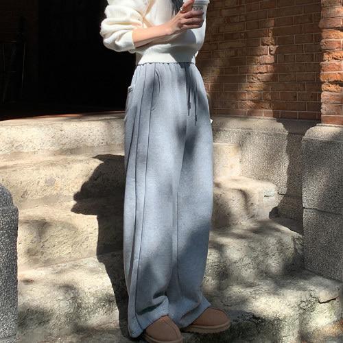 디어먼트 [🔥시즌오프40%][S,M/2기장/겨울/기모바지/직진배송][MNLB] 시그니처 메이드 양기모 라이닝 투웨이 와이드 트레이닝 팬츠