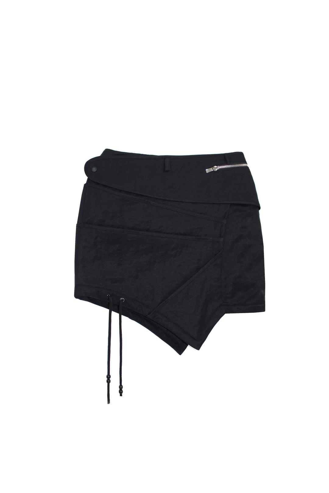 포인티드 미니 스커트 (블랙)