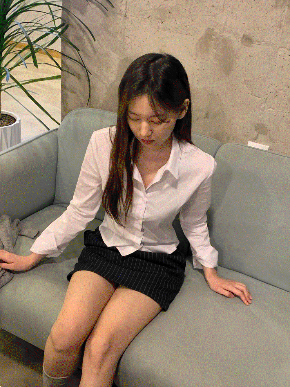 네임리 [소라/당일출고]커브 라인 셔츠