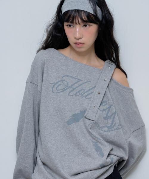 원숄더 버클 스웻셔츠 (MELANGE GRAY)_F24ZB063
