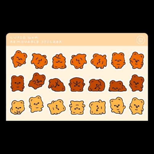 큐피드곰 재주넘기 리무버블 스티커