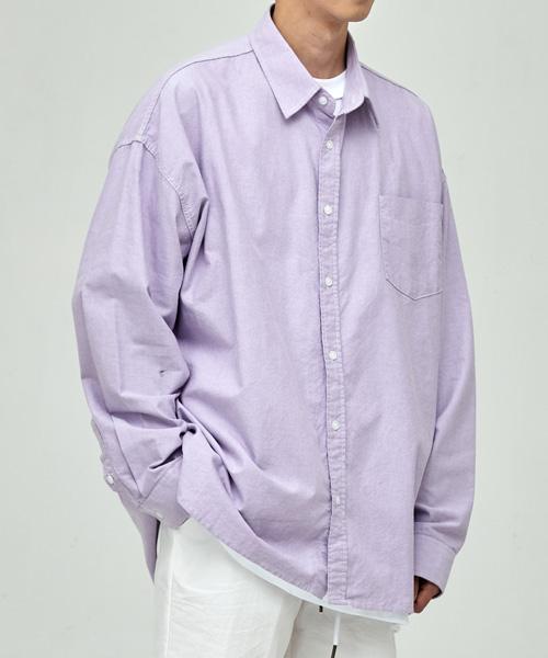 (기모버전 추가) 솔리드 옥스포드 오버셔츠(바이올렛)