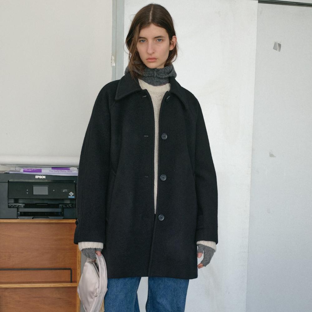 [29CM 단독] WOOL HALF COAT (NAVY)