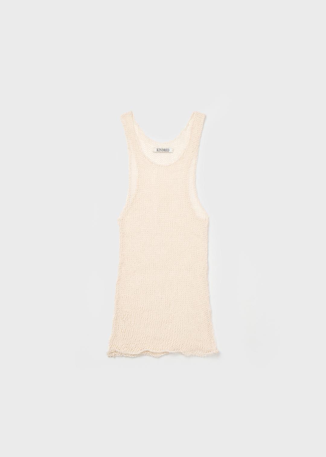 Cotton Knitted Tank in ecru