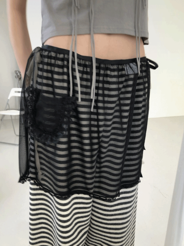 sheer apron sk (2color)